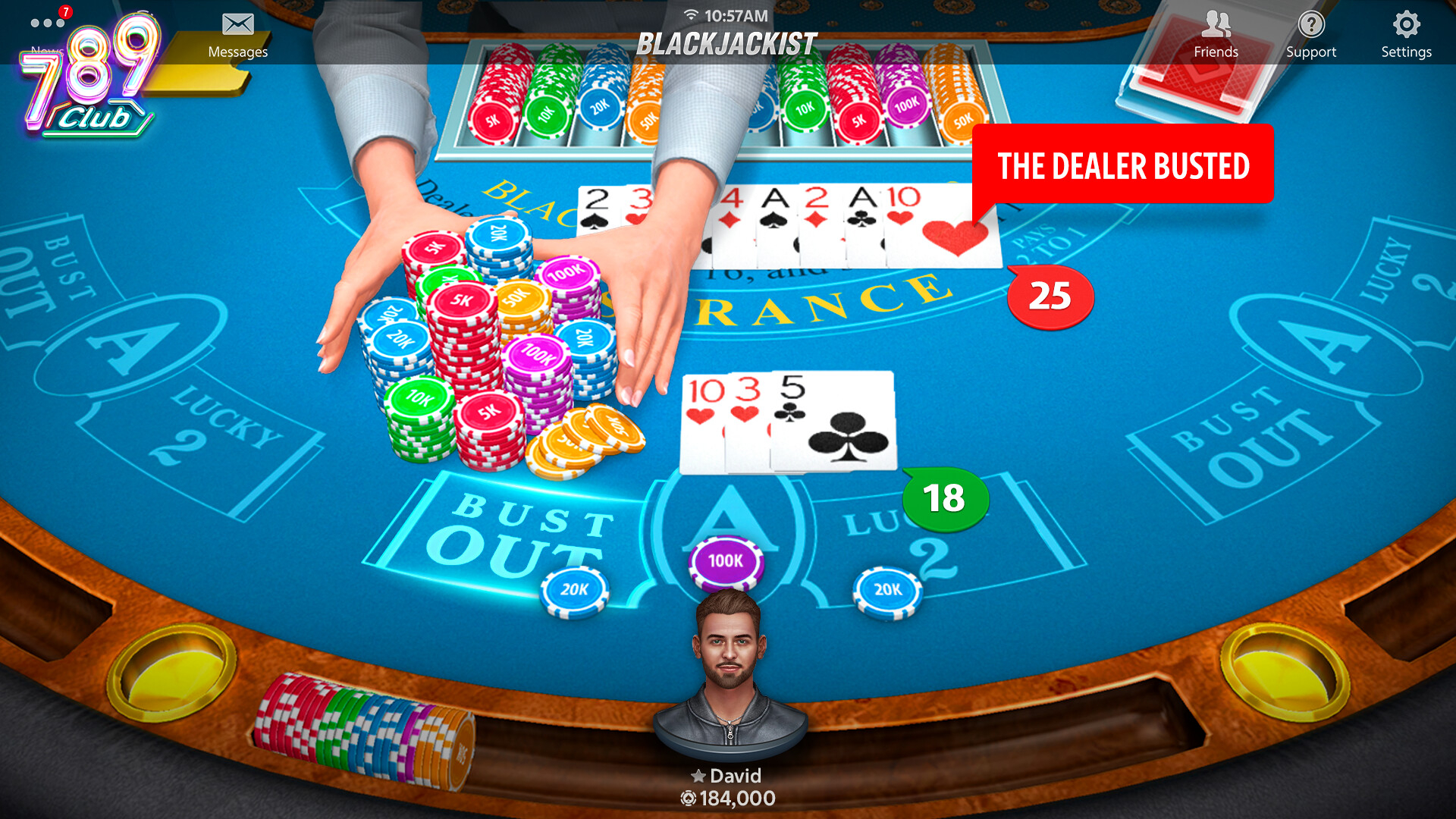 Hướng dẫn cách chơi Blackjack 789Club
